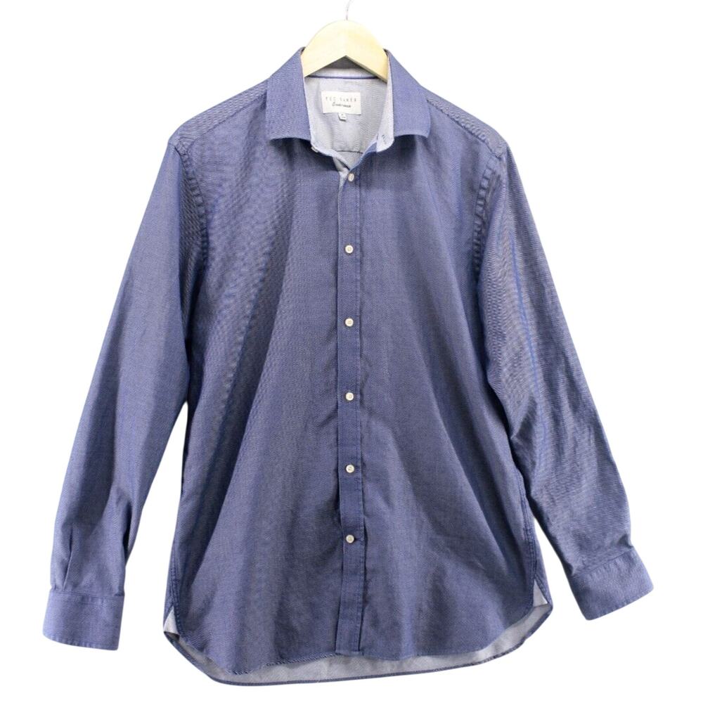 Ted Baker Sz 16 34/35 Endurance Button Down Long Sleeve Dress Shirt